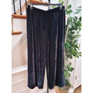 New Directions Women Black Polyester Mid Rise Wide Leg Dress Trouser Size L